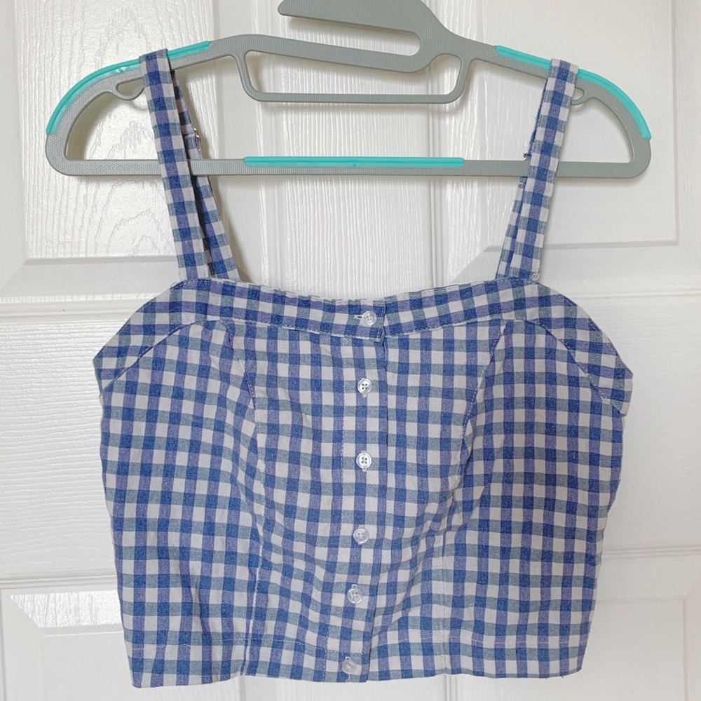 Cropped Gingham Top